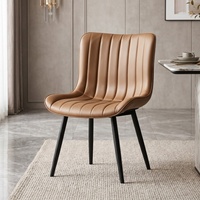 Chaises de salle à manger modernes de luxe nordiques en cuir PU, avec cadre en métal rembourré, chaise de salle à manger d'hôtel