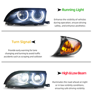 <span class=keywords><strong>Faros</strong></span> Delanteros LED Xenon Facelift para <span class=keywords><strong>BMW</strong></span> Serie 3 <span class=keywords><strong>E46</strong></span> 1998 a 2004, Cubierta <span class=keywords><strong>de</strong></span> Cristal para <span class=keywords><strong>Faros</strong></span> Delanteros <span class=keywords><strong>Angel</strong></span> Eyes Coupe - Product Image 4