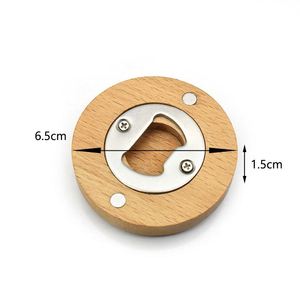 Ouvre-bouteille magnétique avec base ronde en bois et récupérateur de capsules pour cuisine et bar - Product Image 5