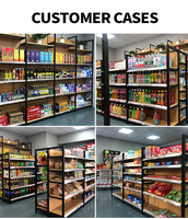 Étagères de supermarché modernes en bois personnalisées, présentoir de vente au détail à 4-6 niveaux pour supermarché
