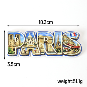 Imanes de Refrigerador de Resina Modernos Personalizados de Diseño Francés, Impresos en 3D con Materiales Ecológicos, Formas Rectangulares Personalizables - Product Image 3