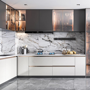 <span class=keywords><strong>Mobili</strong></span> da <span class=keywords><strong>Cucina</strong></span> Modulari Moderni con Piano di Lavoro in Legno, Forno Integrato Personalizzabile e Armadietto Contenitore per Progetti Residenziali - Product Image 1