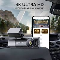 Caméra embarquée 3 canaux WIFI 4K+1080P+1080P ADAS GPS avec rotation à 360 degrés, vision nocturne, pour l'avant et l'intérieur de la voiture