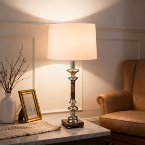 Tối Giản Bảng Ánh Sáng Màu Đen Chrome Pha Lê Bảng Đèn Trắng Trống Bóng Râm Môi Trường Xung Quanh Cơ Thể Thủy Tinh Pin AC Cho Phòng Ngủ - Product Image 5