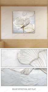 Peintures en relief 3D de <span class=keywords><strong>fleurs</strong></span> de lotus <span class=keywords><strong>sur</strong></span> <span class=keywords><strong>toile</strong></span>, <span class=keywords><strong>peinture</strong></span> à l'huile <span class=keywords><strong>acrylique</strong></span> moderne, <span class=keywords><strong>peinture</strong></span> à la main, grande texture épaisse, art mural pour la décoration de la maison - Product Image 3