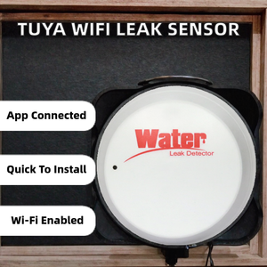 เซ็นเซอร์ตรวจจับน้ำรั่วไร้สาย Tuya Wi-Fi และระบบตรวจจับความปลอดภัยภายในบ้าน วัสดุ ABS ควบคุมผ่านแอพ ติดตั้งง่าย - Product Image 2