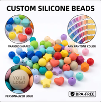 Collier de dentition en silicone de qualité alimentaire avec pendentif rose, perles à mâcher pour bébé, sans BPA, jouet sensoriel pour maman