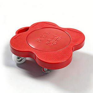 Moving Casters 4-Piece Red Heavy Duty Silent With Brake For Household Moving Furniture - Product Image 5