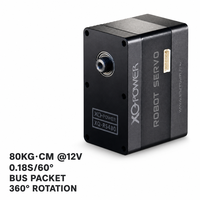 Servomoteur robot XQ POWER XQ-RS480 80KG, 360 degrés, numérique, à engrenages métalliques, double arbre de sortie, pour bateau et voiture RC 12V