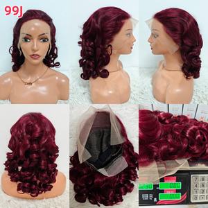 Perruque bouclée rebondissante Letsfly Promotion 13x4, 230 grammes, perruques à ondulations lâches, 18 pouces, perruques en cheveux humains ombrés bruns - Product Image 5