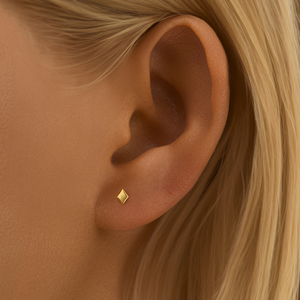 CANNER 925 Sterling Silver 18K Gold Plated Zircon Single Diamond Geometric <b>Earrings</b> for <b>Girls</b> - Product Image 6