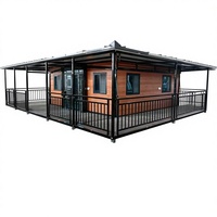 Villa d'hôtel de luxe préfabriquée sur mesure en structure acier, maison conteneur portable et extensible