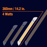 Lumière extérieure LED RV à intensité variable 2700-6500K, 12V CC, 360 mm, indice de protection IP66, en blanc/noir, pour camping-cars, caravanes, remorques et véhicules 4x4