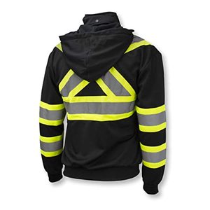 Veste de travail haute visibilité pour hommes, polyester noir, taille 3X, avec bandes réfléchissantes pour une utilisation sécurisée - Product Image 2
