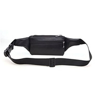 Op maat gemaakte logo outdoor sport duurzame telefoon heuptas zwart lederen riemtas reistas buiktas