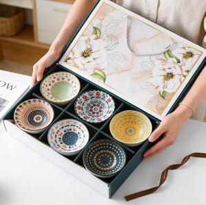 Bohemian Style 4.5 Inch Bowls Ceramic Tableware Gift <b>Set</b> Cereal Soup Rice Serving Bowl <b>Set</b> - Product Image 3