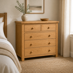 Wooden <b>Drawer</b> Cabinet for <b>Small</b> Spaces and Home Office Storage Bed Room Oak 2 Over 3 Chest - Export Wooden Furniture - Product Image 3