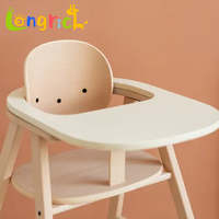 Chaise haute pour bébé en bois massif - Design moderne, durable et portable, siège de repas pour tout-petit avec fonctions de sécurité et inclinaison manuelle