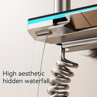 Douche à affichage numérique moderne, jet de pluie doux, eau chaude et froide, pour salle de bain, ensemble de douche pour villa, robinet de baignoire