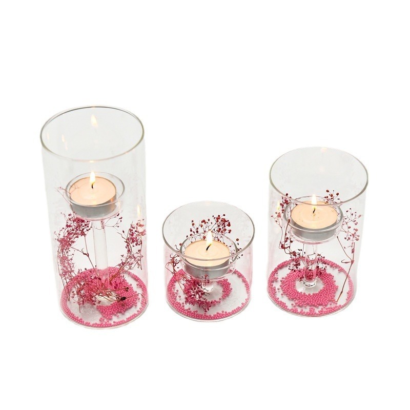 Colorful Crystal Residue Glass Candle Cup