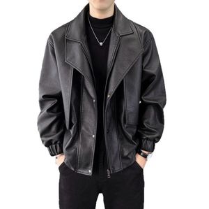 <span class=keywords><strong>Veste</strong></span> en cuir pour <span class=keywords><strong>homme</strong></span>, col en velours épais, automne et <span class=keywords><strong>hiver</strong></span>, <span class=keywords><strong>veste</strong></span> en cuir pour jeunes - Product Image 3