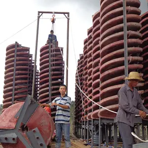 Mineraal Zand Ijzer Zirkoon Goud Erts Scheiding Zwaartekracht Chroom Spiraal Parachute