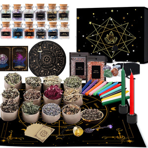 Kit de sorcellerie LANJO de grande taille, 64 pièces, fournitures de sorcellerie de qualité supérieure, outils, cristaux d'autel, pierres précieuses, articles religieux, biologiques, pour toutes les saisons - Product Image 1