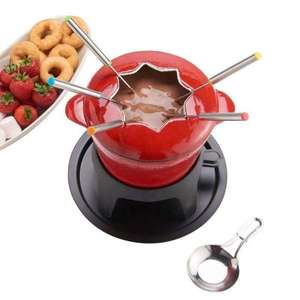 Chocolat en émail Promotion de Noël <span class=keywords><strong>Fondue</strong></span> en fonte rouge - Product Image 3