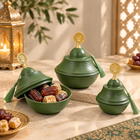 Islamitische tafeldecoratie groen wit decoratieve snack opbergdoos dadels noten snoep cadeau Eid Ramadan snoepvaas
