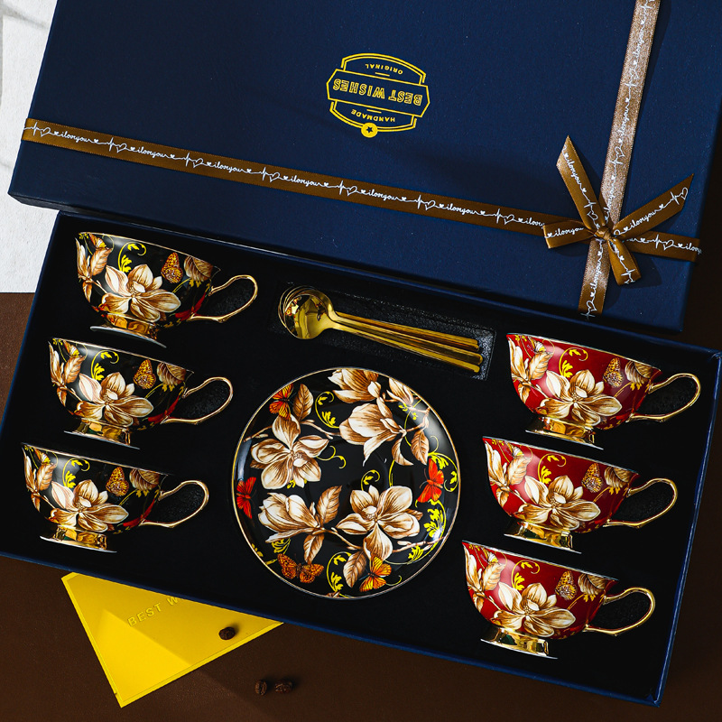 Boîte cadeau de cuillère à plat de six tasses
