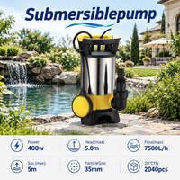 Pompe de drainage submersible 400W avec cage de protection pour le dégagement d'eau des cours et des caves