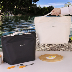 Borsa da <span class=keywords><strong>pranzo</strong></span> portatile in Nylon con chiusura a cerniera in alluminio leggero e impermeabile per impiegati e studenti - Product Image 3