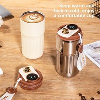 Tasse à café/eau isotherme intelligente avec affichage de la température, en acier inoxydable 316, double paroi sous vide, poignée, design esthétique haut de gamme
