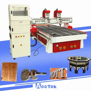 1325 1530 mesin Router CNC spindel Ganda Multi kepala 3 sumbu pemotongan ukiran kayu Router CNC untuk Kabinet akrilik kayu