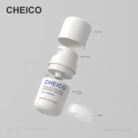 Flacon pulvérisateur sans air en plastique personnalisé de 30 ml, 50 ml, 100 ml, forme ronde, emballage cosmétique pour sérums et lotions pour soins de la peau