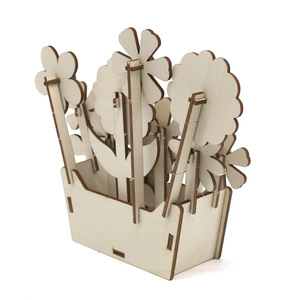 Handmade Wooden Flower Craft <b>Kit</b> 150mm Height <b>DIY</b> Educational Model For Kids And Students - Product Image 3