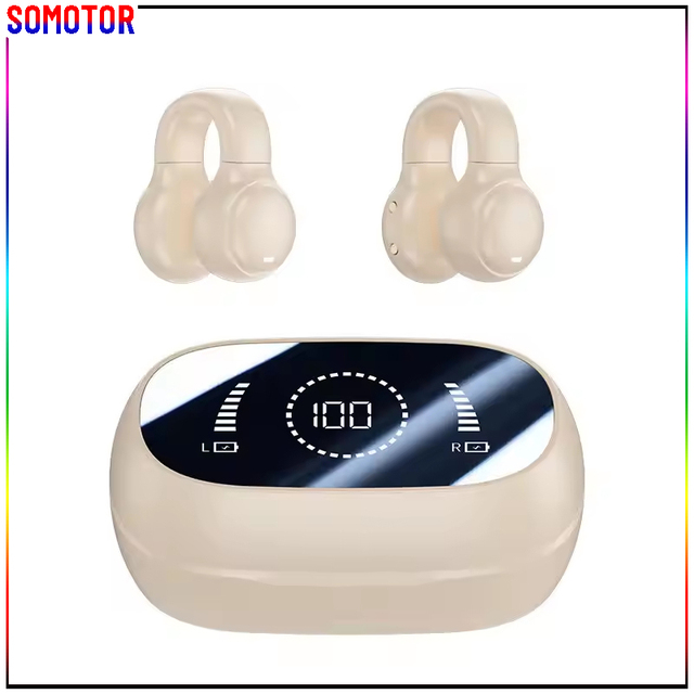 Wholesale Digital Display Earbuds for Jogging Sports Bone Conduction No Pain Ear-clip Headphones