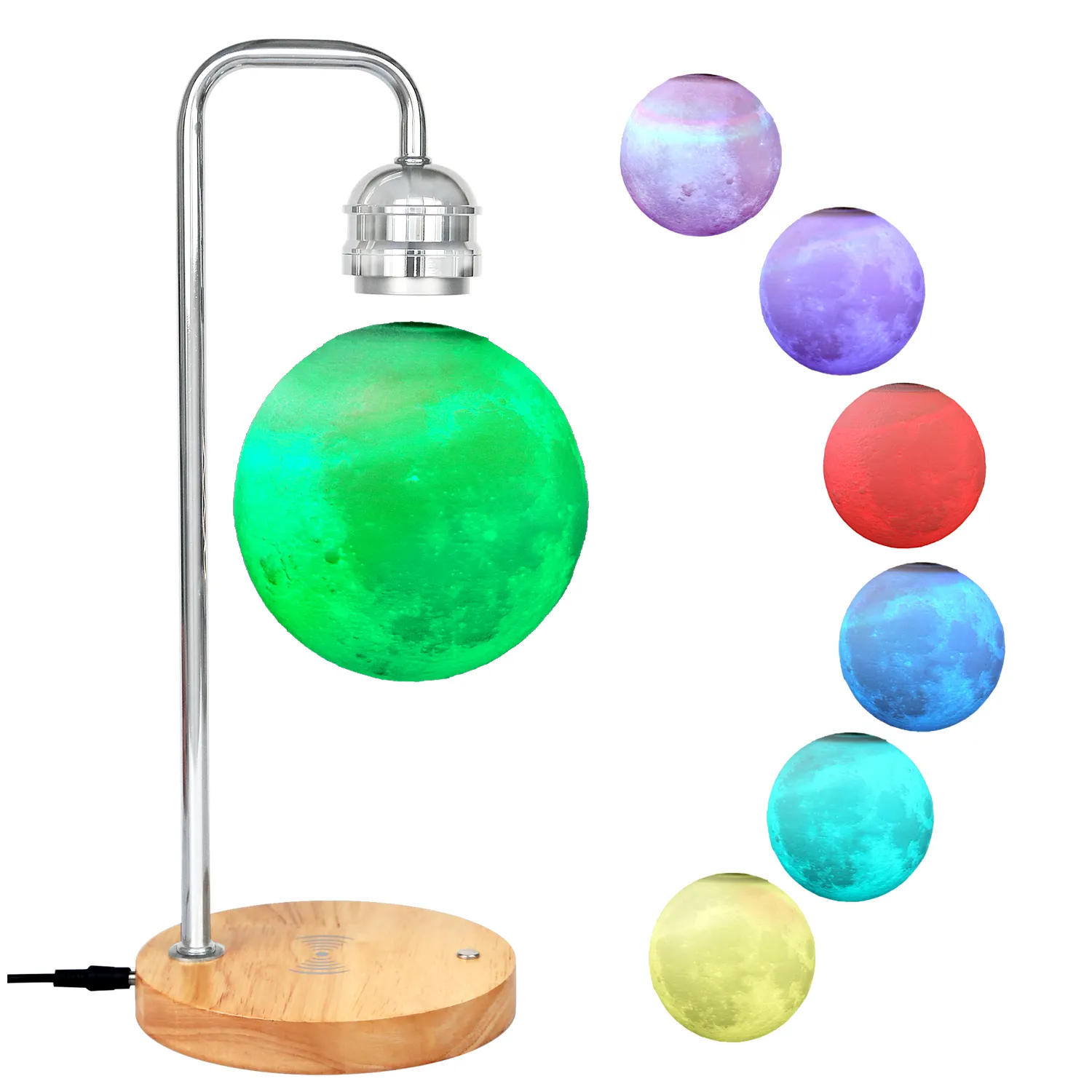 Magnetische Zwevende Maan Lamp Tafel Led Nachtlampje Zero-Gravity Drijvende Bureau Speelgoed Voor Geschenken Aanwezig Met Draadloze Oplader