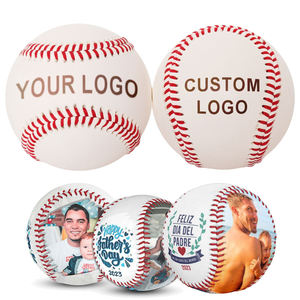 Cuir PVC PU pleine fleur imprimé sur mesure Baseball et Softball Laine à coutures plates et surélevées en liège-Doux et confortable - Product Image 1