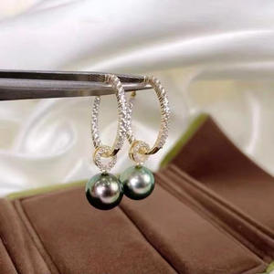 ตัวเรือนต่างหูเงินแท้ S925 สำหรับทำเครื่องประดับมุก DIY พร้อมฐานติดตั้งลูกปัดทรงกลมขนาด 8-12 มม. เครื่องประดับแฟชั่น 21711 - Product Image 4