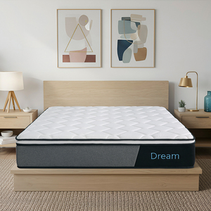 Matelas hybride de luxe Euro Top en tissu <span class=keywords><strong>Tencel</strong></span> avec mousse à mémoire de forme et ressorts ensachés, soutien de la colonne vertébrale, confortable et orthopédique - Product Image 1