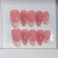 Offre Spéciale – Faux Ongles en Acrylique Faits Main de Luxe, Style Français, 10 Pièces, Vente en Gros