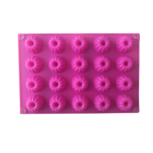 P1272 <span class=keywords><strong>Mini</strong></span> <span class=keywords><strong>moule</strong></span> fantaisie en silicone sans BPA à 20 cavités pour moules à gâteaux <span class=keywords><strong>Bundt</strong></span> Savarin - Product Image 3