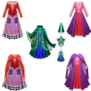 Costume de <span class=keywords><strong>sorcière</strong></span> pour filles Hocus Pocus 2, robe d'Halloween, perruque, cape, polyester, sœurs Sanderson, inspiré de la série TV et du film - Product Image 1
