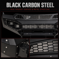 Pare-chocs avant en acier carbone noir pour Isuzu D-Max 4x4 Pickup 2021, finition mate, installation facile, style routier, maille nid d'abeille rouge