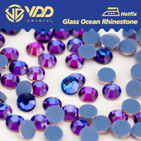 VDD 036 velours violet haute qualité Hot-Fix verre strass cristal Flatback Strass pierres bricolage vêtement décoration robe de mariée