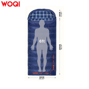 Saco de Dormir Woqi Envelope Azul de Algodón para 3 Estaciones, Transpirable para Adultos, con Bolsa de Compresión - Product Image 2