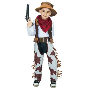 Costume de Cowboy pour enfants, déguisement d'halloween pour spectacle de rôle, Costume Cosplay de Cowboy occidental pour garçons
