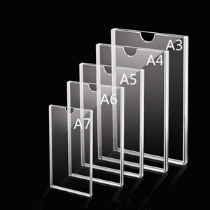 A4 acrylic card slot box display box insert paper transparent label photo single double layer slot acrylic plate custom