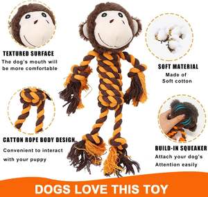 Mainan Anjing dari Tali - Menjaga Anjing Tetap Sibuk dengan Permainan Tarik-Tarik, Mainan Anjing Berbulu Interaktif dan Berbunyi untuk Anjing Kecil, Sedang & Besar - Product Image 2